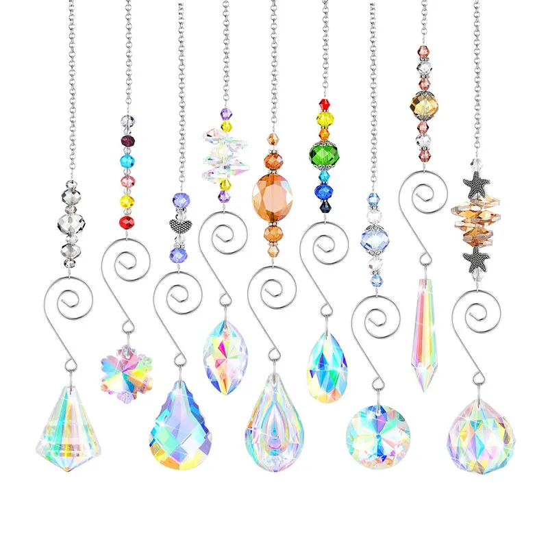 Window Home Garden Decoration Glass Ball Prisms Pendant Hanging Crystals Ornament Sun Catcher With Chain