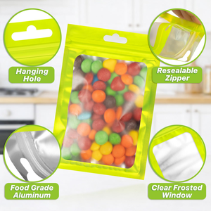 Factory Direct Colorful PE Zipper Window Packaging Bag for Food Packaging Secure for Grain Key Necklace Earring Jewelry - Product Image 3