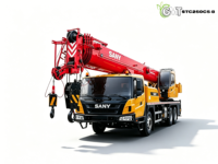 Grue mobile sur camion SANY STC250C5-8 d'occasion, 25 tonnes, flèche de 33,5 m, grue de construction hydraulique avec pompe à engrenages et roulement, modèle 2020