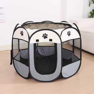 Kandang Hewan Peliharaan Oktagonal 600D Kain Oxford, Dapat Dicuci, Tahan Gores, untuk Kucing dan Anjing - Product Image 2