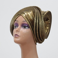 Nouveau Chapeau Foulard Auto Gele Africain Élégant et Tendance 2026, Luxe, Brillant, pour Demoiselle d'honneur et Soirée Printanière, pour Femmes F105