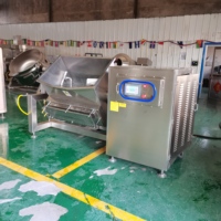 Grand Wok de Cuisson à Axe Horizontal avec Agitateur Automatique en Acier Inoxydable 304 pour Boulangerie, Moulin à Farine, Pâte et Condiments