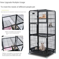 Cage à chat de luxe pliable multicouche en acier inoxydable sur mesure, avec structure d'escalade et de reproduction, design moderne et classique