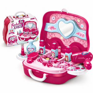 Trousse de Maquillage Portable pour Enfants avec Miroir, Peigne et Accessoires Bijoux – Jouet de Jeu de Rôle – Collection en Gros - Product Image 1
