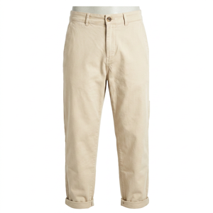 Pantalones de mezclilla chino para mujer, corte holgado, cintura media, informales, transpirables, lavables, teñidos, con botones, para fiesta, verano, primavera, tela con elastano - Product Image 1