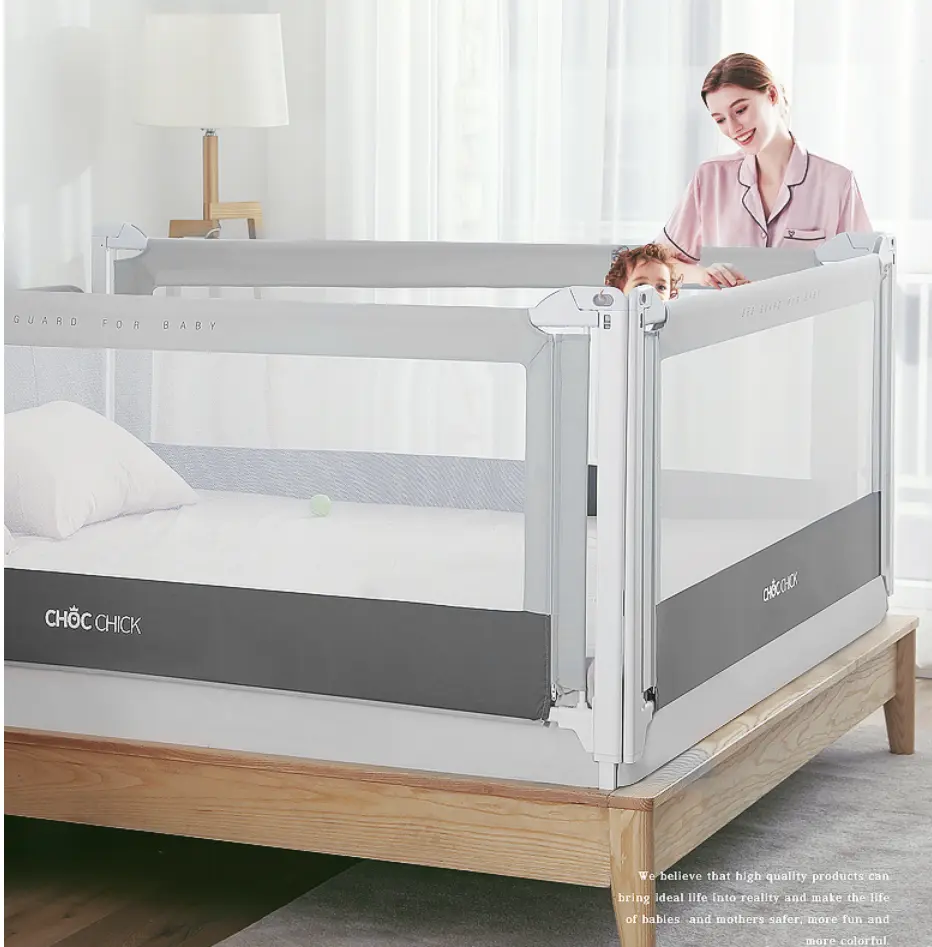 Bett Sicherheits schutz, Senior Leitplanke Baby verstellbare weiche Metall Seite 4 Set Möbel Holz Doppelbett mit Schienen