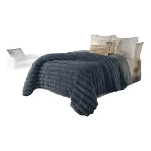 Manta Matrimonial Everest Azul Vaquero de Felpa Reversible para Todas las Estaciones - Product Image 1