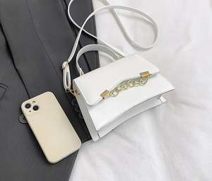 Bolso de Hombro Cuadrado de Piel Sintética PU de Lujo Estilo Bohemio Posey para Mujer con Asa Única y Botón, Tipo Saddle Bag - Product Image 4