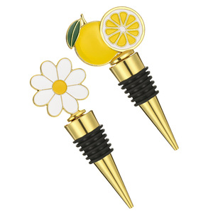 Daisy Lemon Metal Wine Stopper <b>Sealing</b> Bottle Stopper For Wine Bottles - Product Image 2