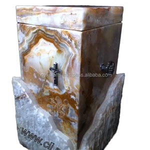 Urne en onyx multicolore sculptée à la main de style européen pour les funérailles Urny Urnas Urnen Urne à bas prix - Product Image 1