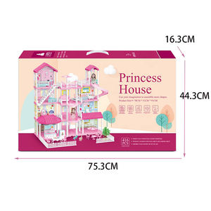 MILI semblant jouer 416 pièces fille princesse jouet accessoires meubles bricolage assemblage grande taille rêve rose <span class=keywords><strong>maison</strong></span> de poupée avec fille poupée - Product Image 6