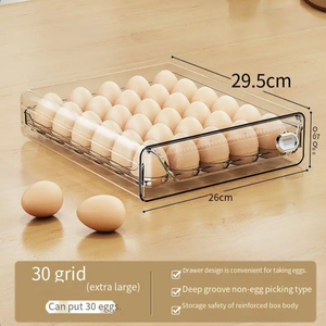 Easy-to-Stack <strong>Clear</strong> Egg Organizer Tray <strong>Rectangular</strong> Fresh Storage <strong>Container</strong> Holder for Refrigerator for Food Storage Boxes &amp; Bins - Product Image 2