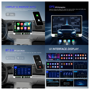 Podofo 4 + 64G Android đài phát thanh xe hơi 10inch âm thanh xe hơi núm đơn phím đàn piano không dây Carplay/Android Auto GPS Wifi đài phát thanh Para Auto OEM - Product Image 2