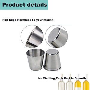 1/2/12oz Gold Stainless Steel <strong>Shot</strong> <strong>Glasses</strong> Luxurious Unique <strong>Cool</strong> Metal <strong>Shot</strong> <strong>Glass</strong> Curled Edges Barware Drinking <strong>Glasses</strong> - Product Image 2