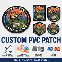 Patch 3D personnalisé en PVC pour l'aventure urbaine, badge de personnage en caoutchouc souple personnalisé pour vêtements et sacs