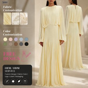 <span class=keywords><strong>Robe</strong></span> longue <span class=keywords><strong>de</strong></span> <span class=keywords><strong>soirée</strong></span> formelle plissée à col rond et manches longues, ajustée à la taille, <span class=keywords><strong>en</strong></span> polyester et coton, pour femme, collection automne, vente <span class=keywords><strong>en</strong></span> gros - Product Image 1