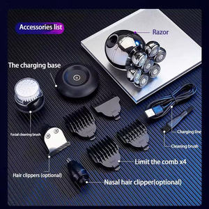 Rasoir électrique étanche rechargeable sans fil rotatif pour barbe et nez, rasoir électrique à 7 lames pour hommes - Product Image 6