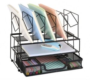 Metal Mesh Office Supplies Desk Organizers and Accessories Multi-Purpose Desktop Organizer <b>File</b> Organizer - Product Image 3