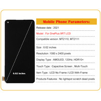 Applicable à l'assemblage d'écran OnePlus 9RT, écran OLED d'origine avec écran tactile capacitif, modèle 1271