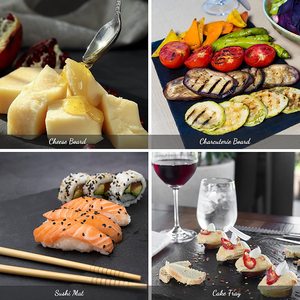 Fournisseur d'usine, <span class=keywords><strong>plateau</strong></span> en <span class=keywords><strong>ardoise</strong></span> <span class=keywords><strong>rectangulaire</strong></span> noir écologique 30*20cm pour sushi, MOQ 100 pièces - Product Image 3