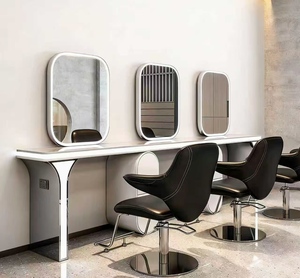 Nouveau Miroir de Salon de Coiffure Tendance en Marbre, Spécial Coiffure, pour Coupe, Permanente et Coloration - Product Image 1