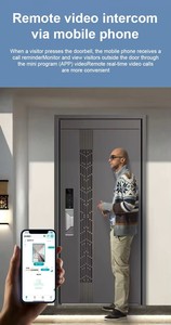 Cerradura de Puerta Principal Totalmente Automática, Cerradura Electrónica Inteligente con Reconocimiento de Huella Dactilar, Palma de la Mano, Contraseña, Tarjeta de Proximidad y Cámara - Product Image 5