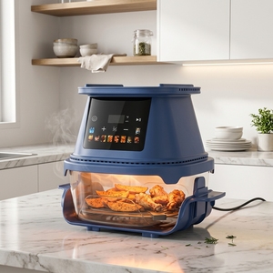 <span class=keywords><strong>Friteuse</strong></span> à air numérique multifonctionnelle 4L en verre visible 1500W <span class=keywords><strong>avec</strong></span> affichage de la température pour la cuisine domestique - Product Image 5