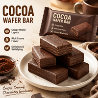 Barra de Galleta Crujiente de Chocolate y Cacao Premium, Snack Dulce, Postre, Fabricante y Proveedor OEM ODM