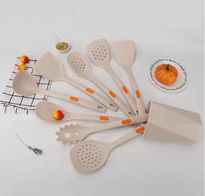 Juego de Utensilios de Cocina de Silicona Premium, Decoración en Oro Rosa, con Soporte Giratorio para Colgar - Product Image 3