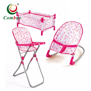 Maison <span class=keywords><strong>de</strong></span> jeu 3 en 1 jouet en plastique rose <span class=keywords><strong>lit</strong></span> chaise bébé <span class=keywords><strong>poupée</strong></span> ensemble - Product Image 1
