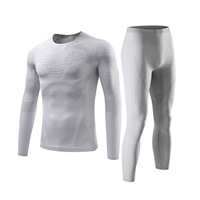 Ensemble de vêtements d'hiver en spandex/nylon à séchage rapide, motif léopard, pour sports de plein air, cyclisme, ski, compression chaude, entraînement physique pour hommes
