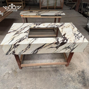GOLDTOP Italy Natural Stone Modern Custom Thickness Polished Finish Calacatta Viola <b>Marble</b> Slabs for Vanity <b>Tops</b> - Product Image 1