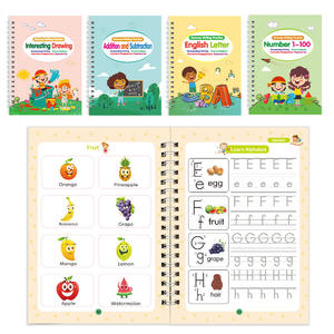Grand cahier d'écriture réutilisable à rainures magiques pour enfants avec 1 stylo et 5 recharges, <span class=keywords><strong>livre</strong></span> d'écriture à encre effaçable - Product Image 2