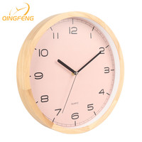 Jam Dinding Kayu Pinus Finishing Alami Modern Tanpa Suara Berdetak Dekorasi Rumah Jam Dinding Kayu