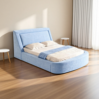 Lit Compressé Sans Cadre LI JIE de Luxe Haut de Gamme en Tissu Chenille Minimaliste, Matelas en Mousse Doux, Tailles Queen et King, Emballé Sous Vide 1