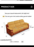 Canapé de cinéma modulaire électrique trois places de luxe moderne en cuir véritable avec fonction massage, écologique, USB, marque MUXI, métal