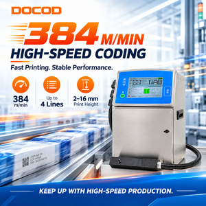 เครื่องพิมพ์อิงค์เจ็ทความเร็วสูงแบบต่อเนื่อง ความสูงการพิมพ์ 2-16 มม. DOCOD SP-S2000 เครื่องพิมพ์บาร์โค้ด วันที่ และรหัส CIJ สำหรับบรรจุภัณฑ์อาหาร - Product Image 3