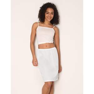 Falda interior de satén de seda personalizada para mujer, de nailon, antiestática, para vestidos, color blanco, para vestido de noche. - Product Image 4