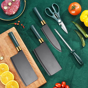 Yangjiang Knife Set Stainless Steel Chef Knife Black Blade 8-9.9in <b>Mirror</b> Finish Household Kitchen Use - Product Image 2