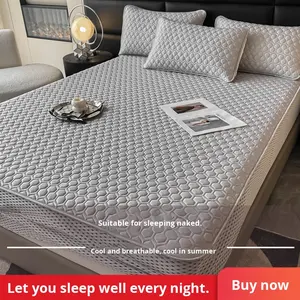 Ensemble de matelas rafraîchissant moderne en latex pour dortoir étudiant, trois pièces en soie glacée pour l'été, drap-housse imprimé lavable fabriqué à <span class=keywords><strong>la</strong></span> machine - Product Image 4