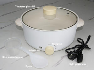 Marmite Électrique Multifonction 1000W à 2 Niveaux de Puissance, 5L, Antiadhésive, pour <span class=keywords><strong>Fondue</strong></span>, Usage Domestique, avec Support en Langue Néerlandaise, pour 2 à 6 Personnes - Product Image 2