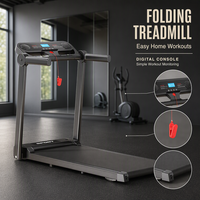 Tapis roulant pliable pour la marche et la course, équipement de cardio-training pour la maison avec console numérique et clé de sécurité