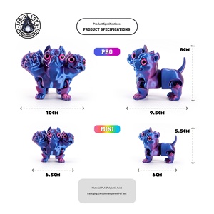 Figura de Perro de Tres Cabezas Impresa en 3D, Coleccionable de Moda, Articulación Flexible, Realista - Product Image 4