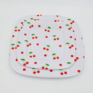 Service de vaisselle en mélamine à motifs <span class=keywords><strong>cerises</strong></span> et formes variées pour le petit-déjeuner, <span class=keywords><strong>les</strong></span> salades et le dîner - Product Image 4