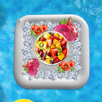 Bar de service gonflable en PVC personnalisé - Bac à glace pliable portable, bac à boissons, refroidisseur avec bouchon de vidange pour fête, pique-nique