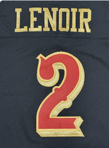 Vente en gros de broderies de <span class=keywords><strong>San</strong></span> <span class=keywords><strong>Francisco</strong></span> # 23 McCaffrey # 80 grammes de riz # 85 Kittle # 97 Bosa # 13 Purdy # 54 maillots de football américain Warner - Product Image 4