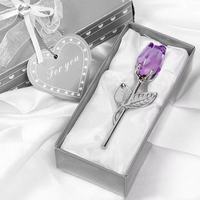 Petits cadeaux de baptême de luxe en alliage de zinc avec boîte cadeau en cristal de verre