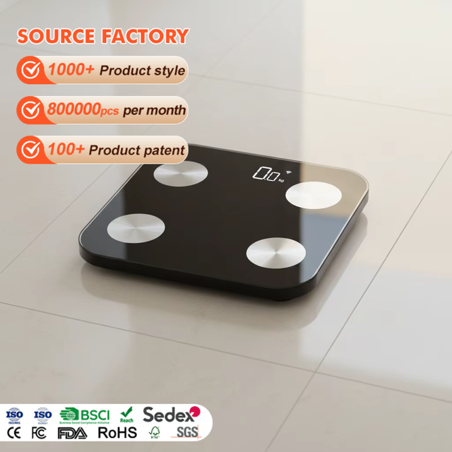 Factory Supply Blue-tooth Wifi 180kg Household LED Digital Display Bathroom Electronic Weighing Smart Body Fat Scales