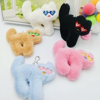 Fabricant en gros de jouets en peluche, figurine d'anime miniature mignonne avec lunettes, porte-clés, chat d'anime kawaii, peluche, jouet en peluche, porte-clés
