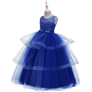 Western style blue girl party dresses for wedding flower girls tutu dress for 6 Y cute baby girl pink birthday dresses